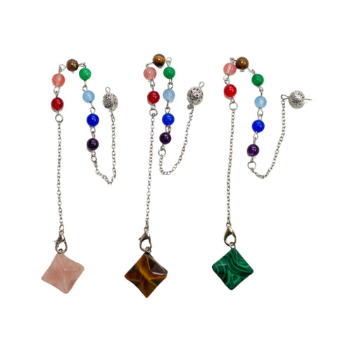 Wholesale Crystal Merkaba Pendulum with Chakra Stones - Down To Earth