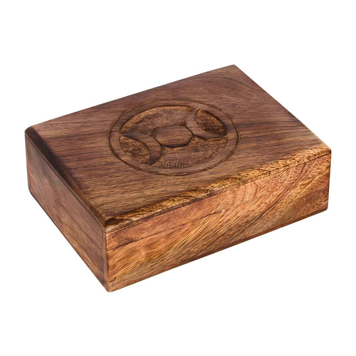 Wholesale Wood Triple Moon Tarot Card Box - Down To Earth