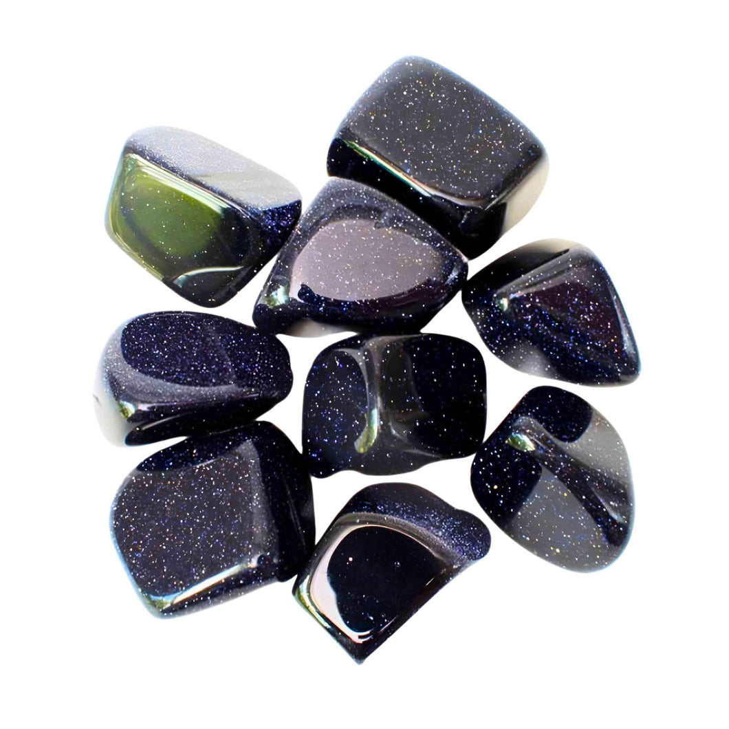 Wholesale 1lb. Tumbled Blue Goldstone Crystals - Down to Earth