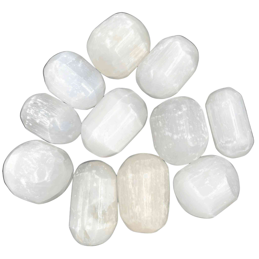 Wholesale 1lb. Tumbled Selenite Crystals - Down To Earth