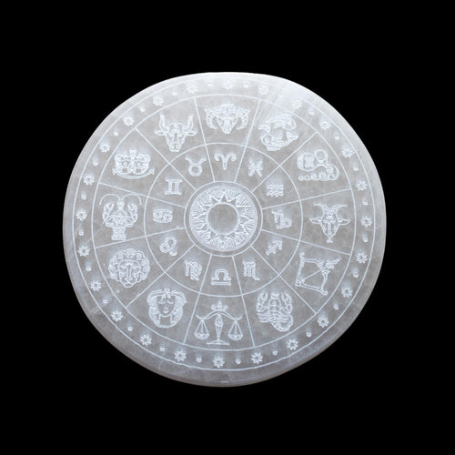Wholesale Zodiac Selenite Charging Plate - Down To Earth
