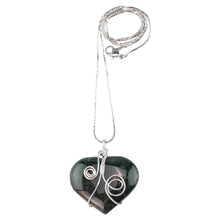 Load image into Gallery viewer, Wire Wrapped Crystal Necklace Bloodstone studio photo top down shot - Down to Earth
