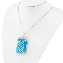 Load image into Gallery viewer, Wire Wrapped Crystal Necklace Blue Agate Studio photo side angle - Down to Earth
