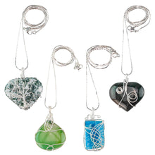 Load image into Gallery viewer, Wire Wrapped Crystal Necklace group on a white background - Down to Earth
