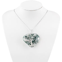 Load image into Gallery viewer, Wire Wrapped Crystal Necklace Moss Agate studio photo - Down to Earth
