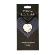 Load image into Gallery viewer, White Howlite representing wisdom Crystal Heart Necklace Pendant - Down To Earth
