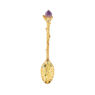 Witch Herb Spoon with Crystal gold with Amethyst - Down to Earth