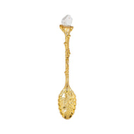 Witch Herb Spoon with Crystal gold with Clear Quartz- Down to Earth