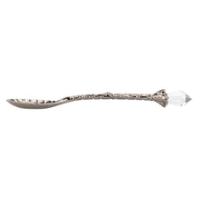 Load image into Gallery viewer, Witch Herb Spoon gunmetal engraved side angle on a white background - Down to Earth
