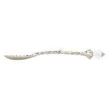 Load image into Gallery viewer, Witch Herb Spoon silver engraved side angle on a white background - Down to Earth
