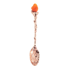 Load image into Gallery viewer, Witch Herb Spoon Rose Gold with Carnelian displayed on a white background - Down to Earth
