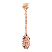 Load image into Gallery viewer, Witch Herb Spoon Rose Gold with Citrine displayed on a white background - Down to Earth
