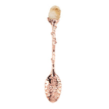 Load image into Gallery viewer, Witch Herb Spoon Rose Gold with Citrine #2 displayed on a white background - Down to Earth
