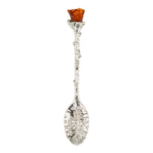 Load image into Gallery viewer, Witch Herb Spoon Silver with Carnelian #2 displayed on a white background - Down to Earth
