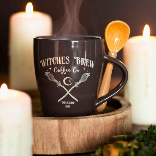 Witches Brew Coffee Co. Mug & Spoon Set with Coffee - Down To Earth