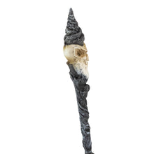 Load image into Gallery viewer, Wizard Skull Magic Wand angled size with white background - Down To Earth

