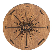 Load image into Gallery viewer, Wooden Triple Moon Pendulum Board Brown front side displayed on a white background - Down To Earth
