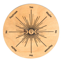 Load image into Gallery viewer, Wooden Triple Moon Pendulum Board Light front side displayed on a white background - Down To Earth
