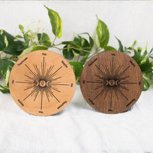 Load image into Gallery viewer, Wooden Triple Moon Pendulum Board group photo displayed on a styled background - Down To Earth
