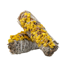 Load image into Gallery viewer, Sage with yellow flowers on a white background - Down to Earth 
