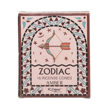 Load image into Gallery viewer, Box of Zodiac Incense Cones with decorative design on a white background - Down to Earth
