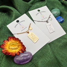 Load image into Gallery viewer, Zodiac Tarot Card &amp; Astrology Necklace Carded - Down To Earth
