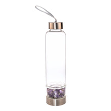 Load image into Gallery viewer, &quot;Amethyst crystal water bottle on a white background,&quot; - Down to Earth.
