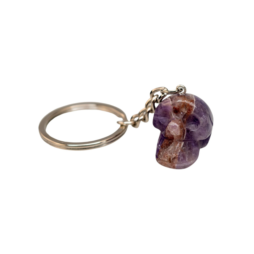 Amethyst Crystal Skull Keychain - Down To Earth