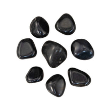 Load image into Gallery viewer, &quot;Eight pieces of tumbled black tourmaline. This stone is commonly used in the metaphysical community to ward away negative energy and bad dreams,&quot; - Down to Earth.
