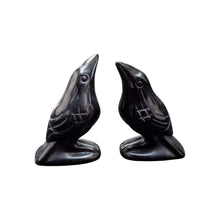 Load image into Gallery viewer, Image showing two crystal crow sculptures positioned opposite each other. - Down to Earth.
