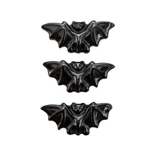 Load image into Gallery viewer, &quot;Three black obsidian crystal bats on a white background,&quot; - Up N Smoke.
