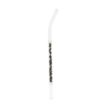 Load image into Gallery viewer, &quot;Clear drinking straw with Black Obsidian crystal chips inside the bodice,&quot; - Down to Earth.
