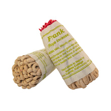 Load image into Gallery viewer, "Two rolls of frankincense rope incense with a label on a white background," - Down to Earth.
