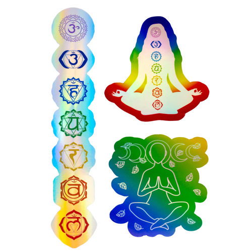 7 Chakra Healing Holographic Stickers Wholesale - Down To Earth