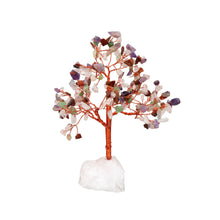 Load image into Gallery viewer, &quot;Mixed Crystal Chip Tree with a raw quartz base on a white background,&quot; - Down to Earth.

