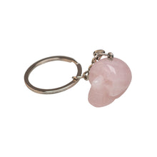 Load image into Gallery viewer, Rose Quartz Crystal Skull Keychain - Down To Earth
