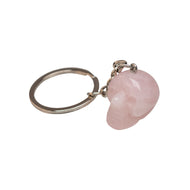 Rose Quartz Crystal Skull Keychain - Down To Earth