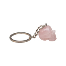 Load image into Gallery viewer, Rose Quartz Crystal Skull Keychain - Down To Earth
