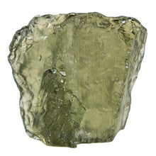 Load image into Gallery viewer, "Raw 1.7g Moldavite crystal on a white background," - Down to Earth.
