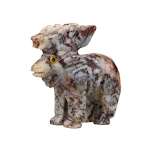 Load image into Gallery viewer, &quot;Side-angled view of a stone sculpture in the shape of a moose against a white background,&quot; - Down to Earth.
