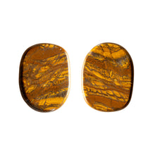 Load image into Gallery viewer, This is a picture of Tiger&#39;s Eye palm stones. Tiger&#39;s Eye is brown with a marbled effect. - Down to Earth.
